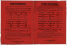 Obwieszczenie dotyczące zgłoszenia się do kontroli meldunkowej mężczyzn narodowości polskiej i niemieckiej urodzonych od 1874 do 1901 r. [...] Bydgoszcz, dnia 12 kwietnia 1920