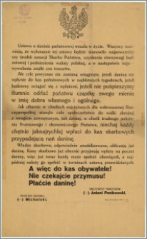 [Obwieszczenie] : [Inc.:] Ustawa o daninie państwowej weszła w życie […]