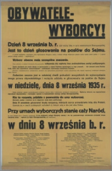 [Afisz] : [Inc.:] Obywatele - Wyborcy!