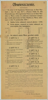Obwieszczenie : Mława, dnia 18 października 1928 r.