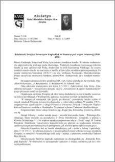 Biuletyn Koła Miłośników Dziejów Grudziądza 2004, Rok 2, nr 5(10) : Działalność Związku Towarzystw Kupieckich na Pomorzu po I wojnie światowej (1918-1930)