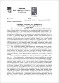Biuletyn Koła Miłośników Dziejów Grudziądza 2004, Rok 2, nr 8(13) : Działalność Pomorskiej Izby Rzemieślniczej w Grudziądzu w okresie międzywojennym(1920 – 1939)