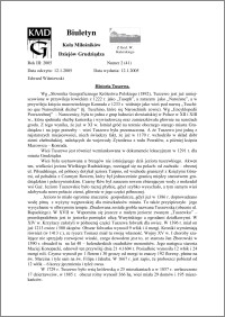 Biuletyn Koła Miłośników Dziejów Grudziądza 2005, Rok 3, nr 2(41) : Historia Tuszewa