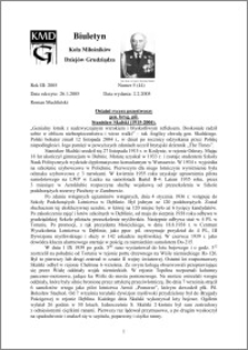 Biuletyn Koła Miłośników Dziejów Grudziądza 2005, Rok 3, nr 5(44) ; Ostatni rycerz przestworzy gen. bryg. pil.Stanisław Skalski (1915-2004).