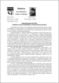 Biuletyn Koła Miłośników Dziejów Grudziądza 2005, Rok 3, nr 7(46) : Edmund Bernacki (1875-1939), dziennikarz „Gazety Grudziądzkiej” i wydawca literatury dla dzieci