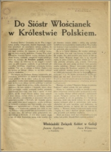 Do Sióstr Włościanek w Królestwie Polskiem