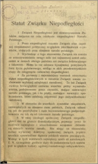 Statut Związku Niepodległości
