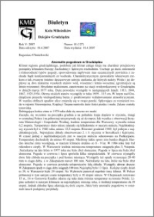 Biuletyn Koła Miłośników Dziejów Grudziądza 2007, Rok 5, nr 14(127) : Anomalie pogodowe w Grudziądzu