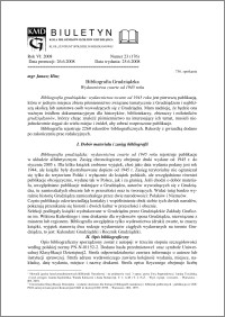 Biuletyn Koła Miłośników Dziejów Grudziądza 2008, Rok VI, nr 23(176): Bibliografia Grudziądzka. Wydawnictwa zwarte od 1945 roku