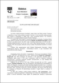 Biuletyn Koła Miłośników Dziejów Grudziądza 2007, Rok 5, nr 34(147) : Kawaleryjski Grudziądz