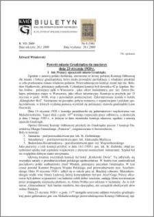 Biuletyn Koła Miłośników Dziejów Grudziądza 2009, Rok 7, nr 4(196) : Powrót miasta Grudziądza do macierzy dnia 23 stycznia 1920 r.