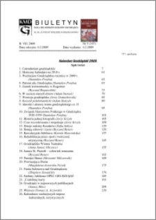 Biuletyn Koła Miłośników Dziejów Grudziądza 2009, Rok 7, nr 5(197) : Kalendarz Grudziądzki 2009.