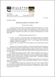 Biuletyn Koła Miłośników Dziejów Grudziądza 2009, Rok 7, nr 14(206) : Rekonstrukcja podstawy wieży Klimek w 2007 r.