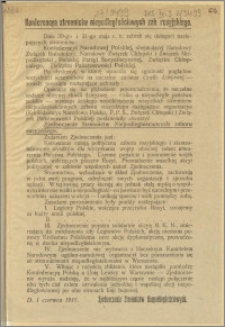 Konferencya stronnictw niepodległościowych zab. rosyjskiego %b[Inc.:] Dnia 30-go i 31-go maja r. b. zebrali się delegaci następujących stronnictw: Konfederacyi Narodowej Polskiej, obejmujacej Narodowy Związek Robotniczy, Związek Chłopski i Związek Niepodległości [...]