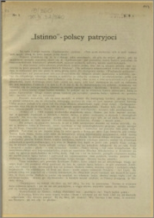 "Istinno" - polscy patryjoci. Do Pana Redaktora „Biuletynu!” Nr. 6 K. R. I.
