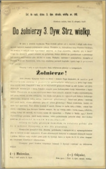 Do żołnierzy 3. Dyw. Strz. wielkp.