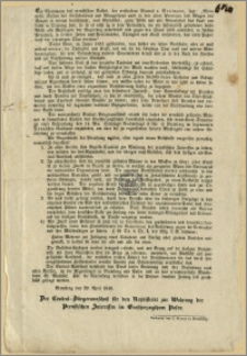 [Ulotka] : [Inc.:] Ein Ehrenmann des preussischen Volkes, der verstorbene Gerneral v. Grolmann, fagt [...] / Bromberg, den 29. April 1848