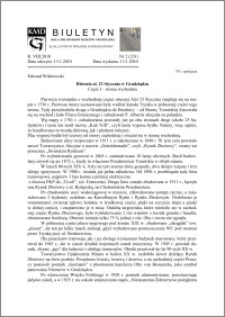 Biuletyn Koła Miłośników Dziejów Grudziądza 2010, Rok VIII, nr (231): Historia al. 23 Stycznia w Grudziądzu Część I – strona wschodnia