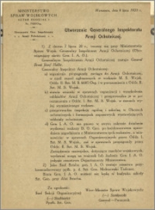 Utworzenie Generalnego Inspektoratu Armii Ochotniczej