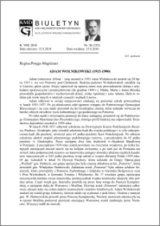 Biuletyn Koła Miłośników Dziejów Grudziądza 2010, Rok VIII, nr 26(255): Adam Wolnikowski (1915-1990)