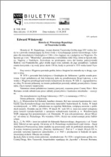 Biuletyn Koła Miłośników Dziejów Grudziądza 2010, Rok VIII, nr 30(259): Historia ul. Wincentego Rapackiego vel Tuszewska Grobla