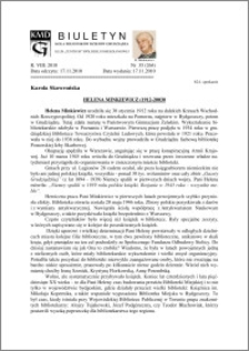 Biuletyn Koła Miłośników Dziejów Grudziądza 2010, Rok VIII, nr 35(264): Helena Minkiewicz (1912-2003)