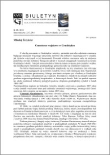 Biuletyn Koła Miłośników Dziejów Grudziądza 2011, Rok IX, nr 11(280): Cmentarze wojskowe w Grudziądzu