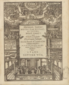 Musarum Sioniar. : Motectae Et Psalmi Latini ... IV. V. VI. VII. VIII. IX. X. XII. XVI. vocum, Choro & Organis accommodatæ ... Pars. Ps. 1. Septima vox