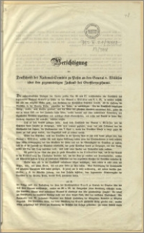 Berichtigung der Denkschrift des National-Comités zu Posen an den General v. Willisen über den gegenwärtigen Zustand des Grossherzogthums. Bromberg, den 17. April 1848