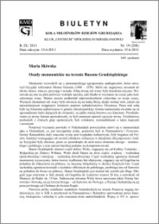 Biuletyn Koła Miłośników Dziejów Grudziądza 2011, Rok IX, nr 19(288): Osady mennonickie na terenie Basenu Grudziądzkiego