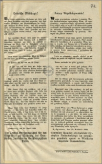 Polnische Mitbürger! [Incipit] Von Euren aufständischen Edelleuten und leider auch von Euren Geistlichen wird Euch vorgeredet [...] = Polscy Współobywatele! [Inc.:] Wasza powstańcza szlachta i niestety Wasze duchowieństwo opowiadają Wam, że wasi niemieccy współobywatele [...] : Bydgoszcz, dnia 25. Kwietnia 1848