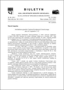 Biuletyn Koła Miłośników Dziejów Grudziądza 2011, Rok IX, nr 33(302): Architektura gmachu Centrum Kształcenia Ustawicznego przy ul. Legionów 2-12