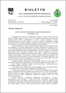 Biuletyn Koła Miłośników Dziejów Grudziądza 2011, Rok IX, nr 36(305): Zarys dziejów rzemiosłagrudziądzkiego od roku 1355