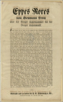 Eppes Rores von Henmann Leon : über der Berger Katzenjammer bei der Berger Katzenmusik