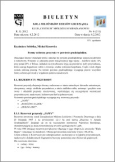 Biuletyn Koła Miłośników Dziejów Grudziądza 2012, Rok X, nr 6(311): Formy ochrony przyrody w powiecie grudziądzkim.