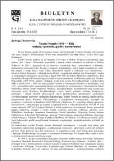 Biuletyn Koła Miłośników Dziejów Grudziądza 2012, Rok X, nr 18(323): Teodor Nowak (1919 – 1992), malarz, rysownik, grafik i konserwator