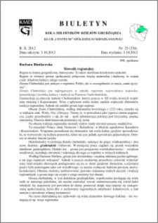 Biuletyn Koła Miłośników Dziejów Grudziądza 2012, Rok X, nr 25(330) : Słownik regionalny