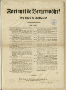 Fort mit de Berjerwöhr! : Es leben die Soldaten!