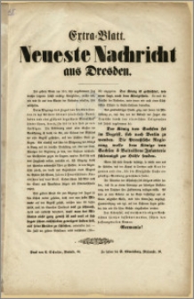 Extra-Blatt. Neueste Nachricht aus Dresden