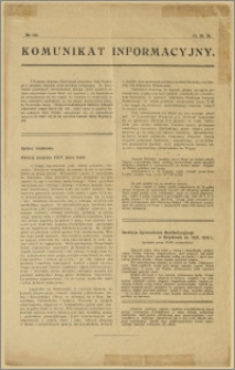 Komunikat Informacyjny: No. 122 (15.III.18)