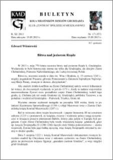 Biuletyn Koła Miłośników Dziejów Grudziądza 2013, Rok XI, nr 17(357): Bitwa nad jeziorem Rządz