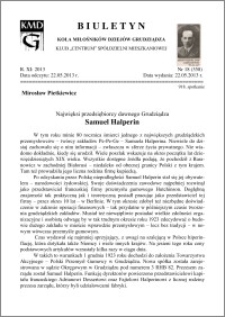 Biuletyn Koła Miłośników Dziejów Grudziądza 2013, Rok XI, nr 18(358)