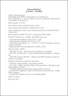 Biuletyn Koła Miłośników Dziejów Grudziądza 2013, Rok XI, nr 33(373): Wspomnienie o Edmundzie Rafińskim