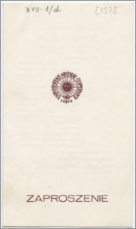[Zaproszenie. Incipit] Instytut Historii i Archiwistyki UMK w Toruniu oraz Towarzystwo Przyjaźni Polsko-Francuskiej Oddział w Toruniu zapraszają na sesję naukową z okazji 200. rocznicy śmierci Woltera ... 12 maja 1978 roku