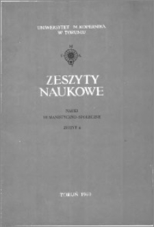 Zeszyty Naukowe Uniwersytetu Mikołaja Kopernika w Toruniu. Nauki Humanistyczno-Społeczne. Filozofia, z. 1 (4), 1960