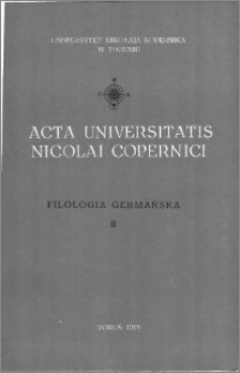 Acta Universitatis Nicolai Copernici. Nauki Humanistyczno-Społeczne. Filologia Germańska, z. 2 (71), 1976