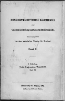 Codex diplomaticus Warmiensis oder Regesten und Urkunden zur Geschichte Ermlands. Bd. 3, Urkunden der Jahre 1376-1424 nebst Nachträgen