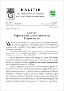 Biuletyn Koła Miłośników Dziejów Grudziądza 2017 , Rok XV, nr 7(504) : Dziesięc wojewódzkich Zlotów Aktywnych Krajoznawców