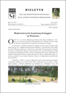 Biuletyn Koła Miłośników Dziejów Grudziądza 2017, Rok XV, nr 8(505) : Budowniczowie kamiennych kręgówna Pomorzu