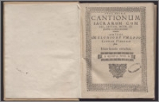Cantionum Sacrarum Cum Sex, Septem, Octo, Et pluribus vocibus concinnatarum Ps 1. Quinta vox